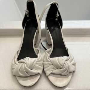Rebecca Minkoff White Leather Knot Heel